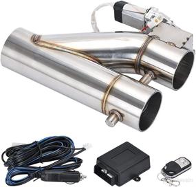 img 4 attached to 🔸 PQY Universal 3" Electric Exhaust Cutout: Remote Controlled Motor E-cut Valve Kit with Dual Flaps for Optimal Performance