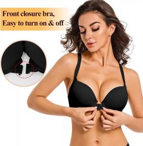 img 3 attached to Push Up Bra With Front Closure, Strappy Thick Padding, And Cross Back Design For 2 Cup Size Increase - Seamless Underwire For Maximum Comfort And Support