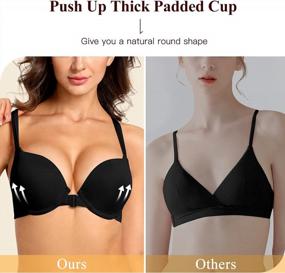 img 2 attached to Push Up Bra With Front Closure, Strappy Thick Padding, And Cross Back Design For 2 Cup Size Increase - Seamless Underwire For Maximum Comfort And Support