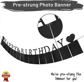 img 3 attached to Sweet 16 Black Photo Banner With 16 Frames - Pre-Assembled Party Supplies For Girls' Happy 16Th Birthday Decorations