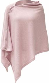 img 4 attached to Cashmere Button Poncho: The Versatile And Lightweight Cape For Women'S Spring, Summer, And Fall