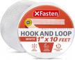 xfasten adhesive hook and loop, white, 1-inch x 10-foot sticky back double-sided hook loop tape for textile, tools, gardening beds logo