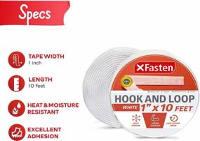 img 3 attached to XFasten Adhesive Hook And Loop, White, 1-Inch X 10-Foot Sticky Back Double-Sided Hook Loop Tape For Textile, Tools, Gardening Beds