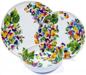 img 4 attached to Набор столовой посуды Prepara из меламина, 12 предметов, тропический цвет