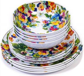 img 1 attached to Набор столовой посуды Prepara из меламина, 12 предметов, тропический цвет