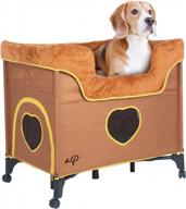 дизайн-лежак lion's den petique bedside lounge bunk bed для среднего размера собак и кошек: поднятый лежак для максимального комфорта. логотип