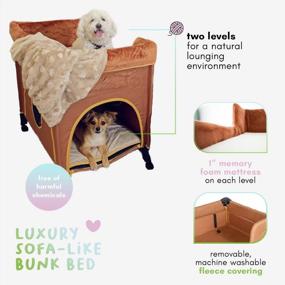 img 1 attached to Дизайн-лежак Lion's Den Petique Bedside Lounge Bunk Bed для среднего размера собак и кошек: поднятый лежак для максимального комфорта.