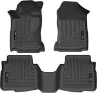 🚗 husky liners weatherbeater series 95541: front & 2nd seat floor liners - black for 2020-2022 subaru legacy/outback 3 pcs логотип