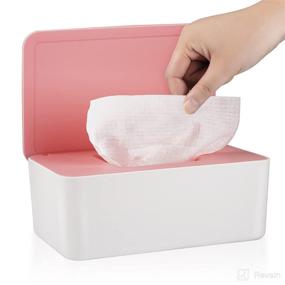 img 4 attached to 👶 Whiidoom Diaper Wipes Dispenser Wipes Holder, Wipes Tissue Case Keeps Wipes Fresh Tissue Wipes Container with Lid - Pink | SEO-Optimized