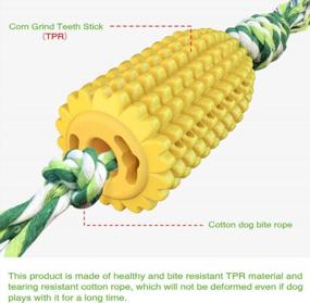 img 1 attached to Dog Toothbrush Chew Toy With Rope - Bite-Resistant Corn Molar Stick For Puppy Dental Care Brushing