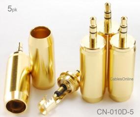 img 1 attached to CablesOnline 5-Pack Premium 3.5Mm 1/8" Stereo TRS Gold Male Connectors, CN-010D-5