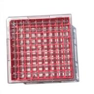 81-place polycarbonate freezer storage cryobox vial rack for 2ml cryostorage freezing box, 9x9 array, 130mm x 130mm x 52mm (pack of 1) logo