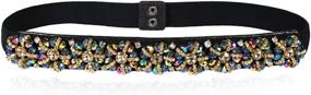 img 4 attached to Dorchid Womens Crystal Waistbands Champagne Women's Accessories ~ Belts