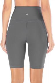 img 1 attached to Ewedoos Women'S Yoga Pants With Pockets - Leggings With Pockets, High Waist Tummy Control Non See-Through Workout Pants Gray Shorts
