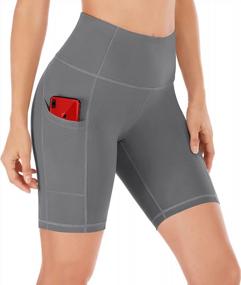 img 3 attached to Ewedoos Women'S Yoga Pants With Pockets - Leggings With Pockets, High Waist Tummy Control Non See-Through Workout Pants Gray Shorts