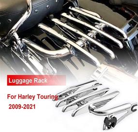 img 2 attached to Dasen Chrome Mounting Stealth Luggage Rack - Detachable & Compatible with 2009-2022 Harley Davidson Touring Road King, Electra Road, Street Glide