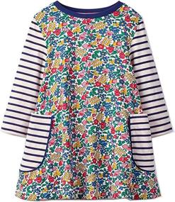 img 4 attached to Cotton Unicorn Sleeve Casual Dresses Girls' Clothing ~ Dresses