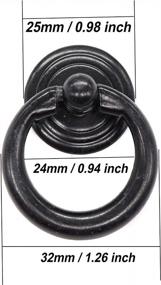 img 2 attached to Vintage Black Dresser Drawer Knobs Pulls 8-Pack - Single Hole Funniture Drop Ring