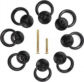 img 3 attached to Vintage Black Dresser Drawer Knobs Pulls 8-Pack - Single Hole Funniture Drop Ring