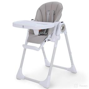 img 4 attached to 👶 Versatile 4-in-1 Baby High Chair with Foldable Booster Seats, Adjustable Height, Reclining Backrest and Footrest, Double Removable Tray - Ideal Highchair for Toddler and Infant
