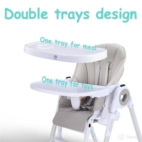 img 1 attached to 👶 Versatile 4-in-1 Baby High Chair with Foldable Booster Seats, Adjustable Height, Reclining Backrest and Footrest, Double Removable Tray - Ideal Highchair for Toddler and Infant