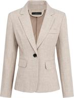 women's casual one button blazer office work business jacket with pockets by yynuda logo