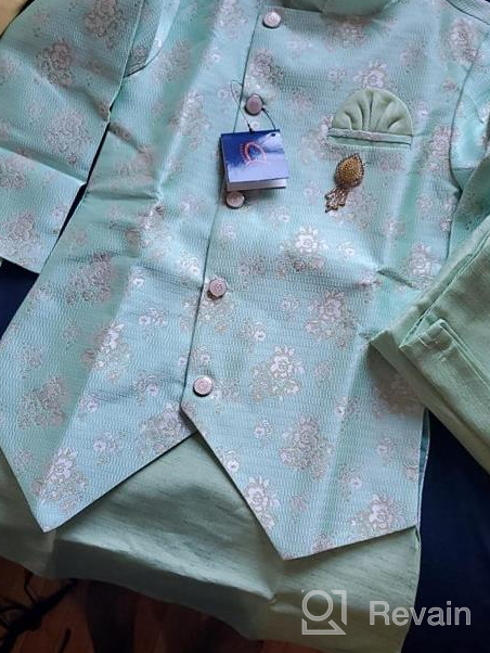 img 1 attached to 👔 AHHAAAA Ethnic Sherwani Kurta Pyjama: Stylish Boys' Clothing for Suits & Sport Coats review by Duy Desperado
