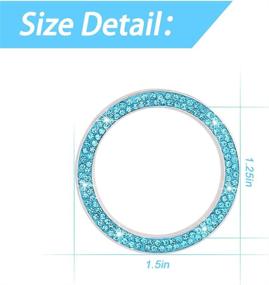 img 3 attached to 💎 2-Pack Crystal Rhinestone Car Engine Start Stop Decoration Rings, Car Bling Crystal Stickers Rings for Women's Car Decals, Key Ignition Starter & Knob Ring Set (Blue/Double Ring)