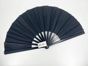 img 3 attached to STHUAHE Large Black Folding Fans For Festivals And Parties, Perfect Handheld Accessory For Music Lovers And Performers