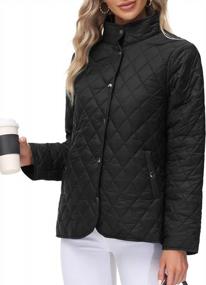 img 4 attached to KANCY KOLE Womens Quilted Jacket Lightweight Long Sleeve Button Down Casual Coat Outerwear With Pockets