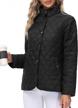 kancy kole womens quilted jacket lightweight long sleeve button down casual coat outerwear with pockets logo