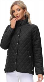 img 2 attached to KANCY KOLE Womens Quilted Jacket Lightweight Long Sleeve Button Down Casual Coat Outerwear With Pockets