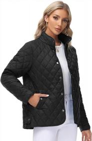 img 1 attached to KANCY KOLE Womens Quilted Jacket Lightweight Long Sleeve Button Down Casual Coat Outerwear With Pockets