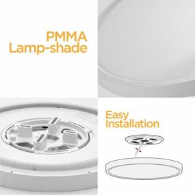 img 1 attached to Pink TALOYA LED Ceiling Light With Back Ambient Light For Nursery And Bedroom; Low Profile, 12 Inch, 24W Surface Mount Fixture With Easy Installation