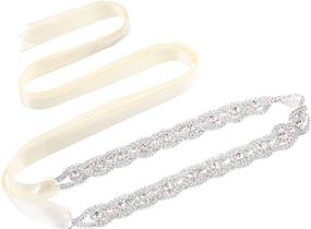 img 4 attached to 💎 Bling Up Your Big Day with AWAYTR Bridal Rhinestone Wedding Belts: Must-Have Women's Accessories!