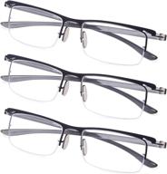 👓 enhance your vision with 3-pack half rim reading glasses - lightweight vision care logo