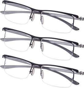 img 4 attached to 👓 Enhance Your Vision with 3-Pack Half Rim Reading Glasses - Lightweight Vision Care