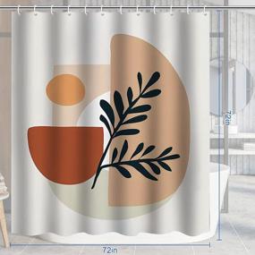 img 1 attached to Boho Chic Terracotta Shower Curtain - Mid Century Modern Abstract Art For Aesthetic Bathroom