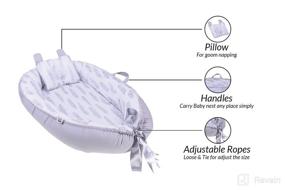 img 1 attached to Feather Silver Baby Nest Lounger Bag: Breathable & Hypoallergenic Co Sleeping Nest for Newborns - Made in Turkey - Portable & Comfortable Sleeper