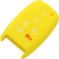 🔶 segaden silicone cover protector case holder skin jacket for kia sedona 6 button smart remote key fob cv4151 - yellow логотип