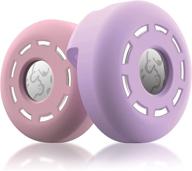 🐾 protect your pets with petrudder airtag dog collar holder - 2 pack silicone case for apple airtag - durable anti-lost holder compatible with pet collars (c pink+purple) логотип