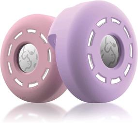 img 4 attached to 🐾 Protect your Pets with Petrudder Airtag Dog Collar Holder - 2 Pack Silicone Case for Apple Airtag - Durable Anti-Lost Holder Compatible with Pet Collars (C Pink+Purple)