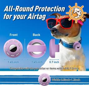 img 3 attached to 🐾 Protect your Pets with Petrudder Airtag Dog Collar Holder - 2 Pack Silicone Case for Apple Airtag - Durable Anti-Lost Holder Compatible with Pet Collars (C Pink+Purple)