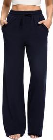 img 2 attached to Comfy Lounge Workout Pants With Pockets: OLIKEME Women'S Wide Leg Yoga Sweatpants For Women