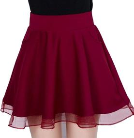 img 4 attached to Waisted Pleated Skater Uniforms 黑色US16D1208 Girls' Clothing - Skirts & Skorts