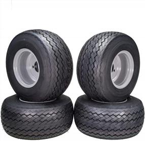 img 4 attached to MASSFX MO 18X8.5-8 4 Ply Golf Cart Tire & 4/4 Gray Wheel Combo (4 Pack)