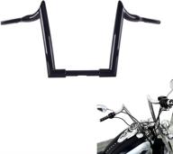 🏍️ streettank massive 1 1/2 inch ape hangers handlebars: perfect fit for harley davidson touring, softail, dyna, sportster, baggers, dressers with easy wiring mounting - 12 inch black handlebars логотип