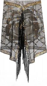 img 4 attached to Metme Women'S 1920S Sequin Deco Fringed Wedding Cape Shawl - Perfect For Vintage Prom!