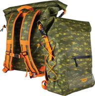 chums storm backpack ltd - регулируемая водонепроницаемая сумка для походов и рыбалки с рулонным верхом (fish camo green) логотип