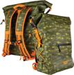 chums storm backpack ltd – adjustable hiking & fishing waterproof roll top dry bag (fish camo green) logo